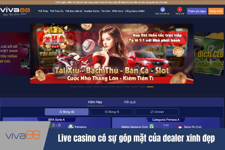 Cá cược live casino có sự góp mặt của dealer xinh đẹp