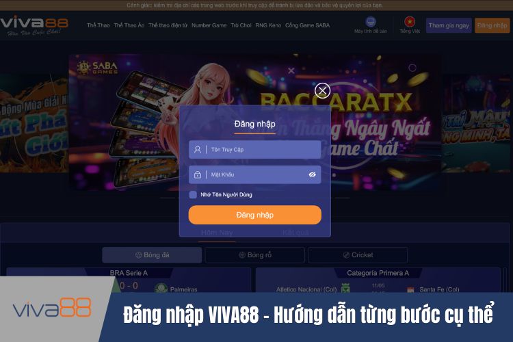 Đăng nhập VIVA88 - Hướng dẫn từng bước cụ thể