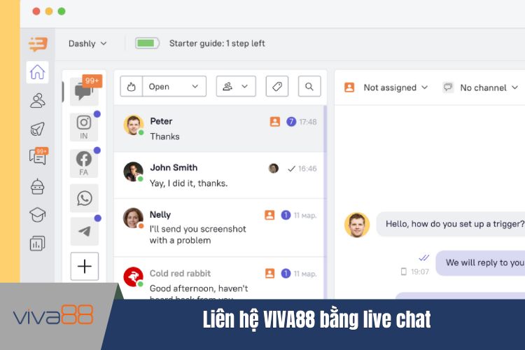 Liên hệ VIVA88 bằng Live chat