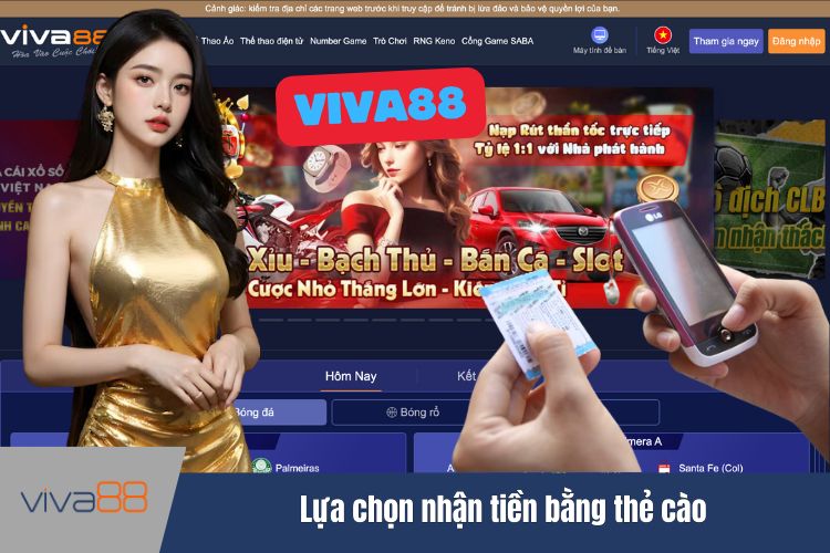 Lựa chọn nhận tiền bằng thẻ cào